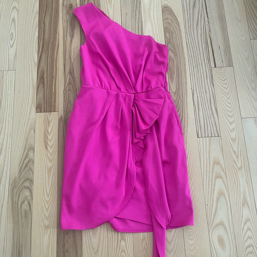 BCBG Pink One Shoulder Dress